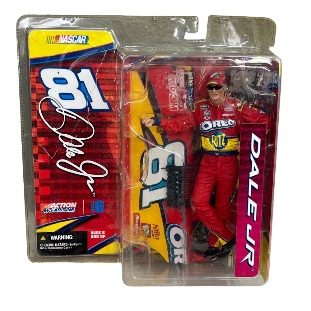 Vintage 1991 Nascar Dale Earnhardt Jr Action McFarlane Figure Distressed Package